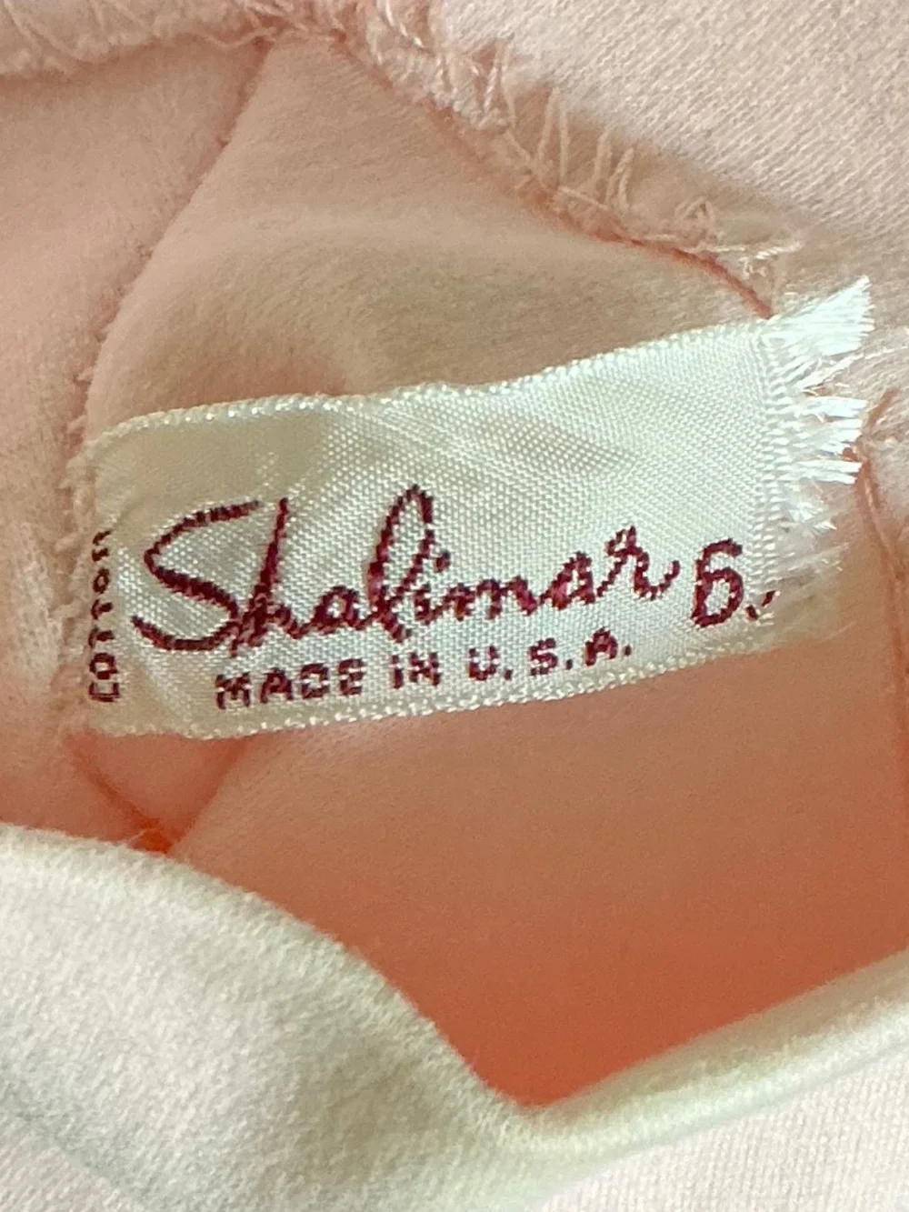 VTG 1950s Shalimar Pink Cotton Dress Gloves Shorties Double Knit Size 6.5